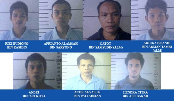 <b>Foto:</b> tujuh Napi yang masih buron